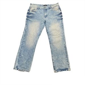 South Pole Distressed Acid Wash Y2K Straight Leg Jeans Size Waist 38 Length 32